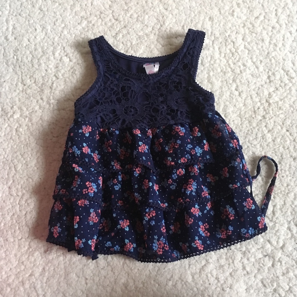 Justice Floral Flowy Tank Top Crochet Top